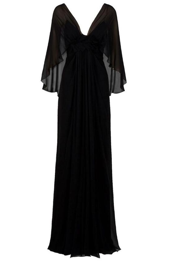 A Line Black V Neck Prom Dress fg4041