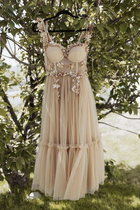 Cute tulle short A line prom dress homecoming dress