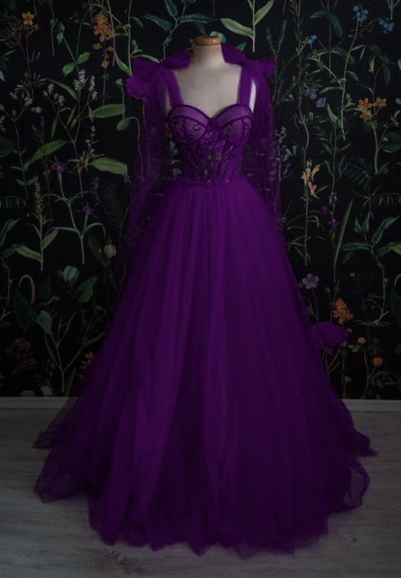 Dark Purple Long Prom Dresses Formal Dress