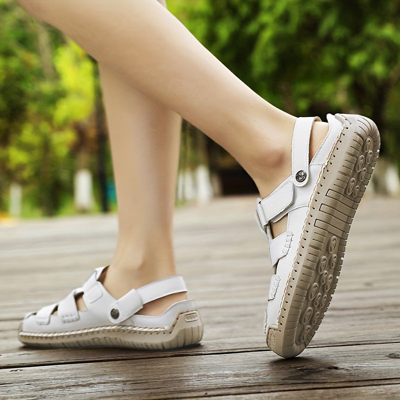 Closed Toe Fisherman Hook and Loop Sandals