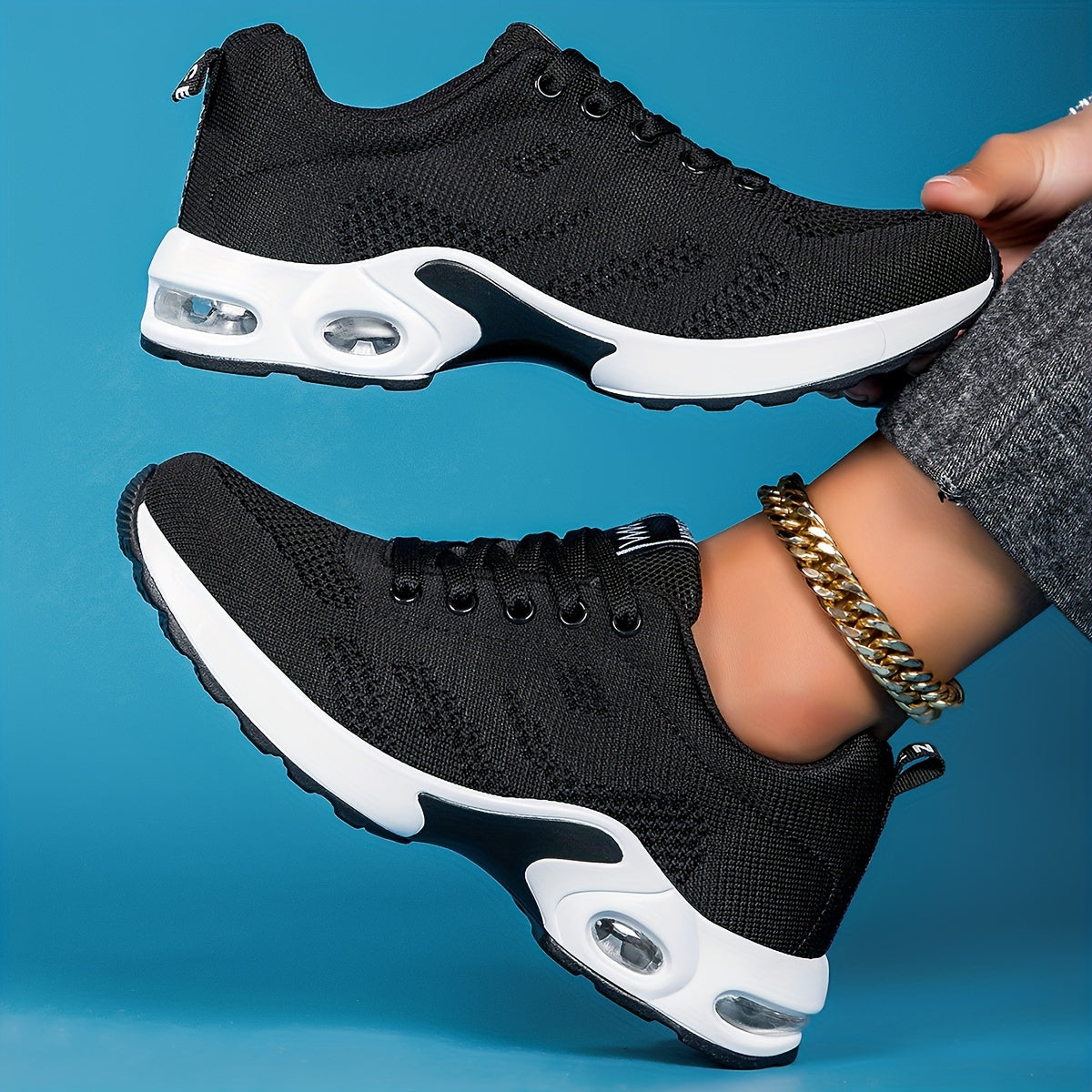 Lace Up Mesh Air Cushion Sneakers