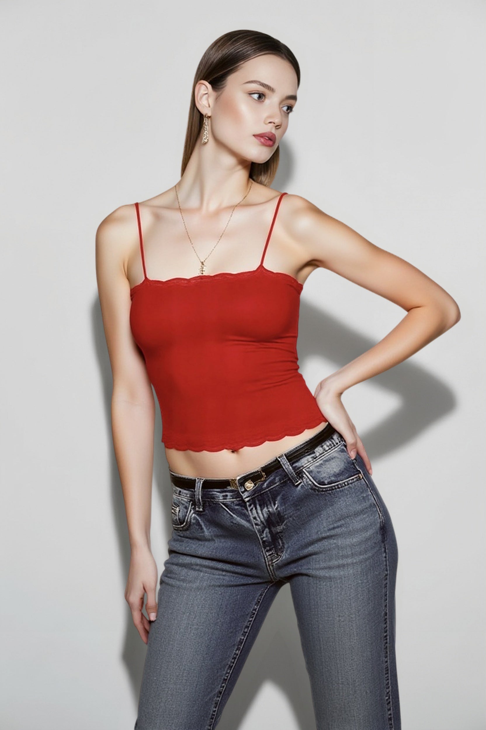 Sheer Mesh Lace Cami Top