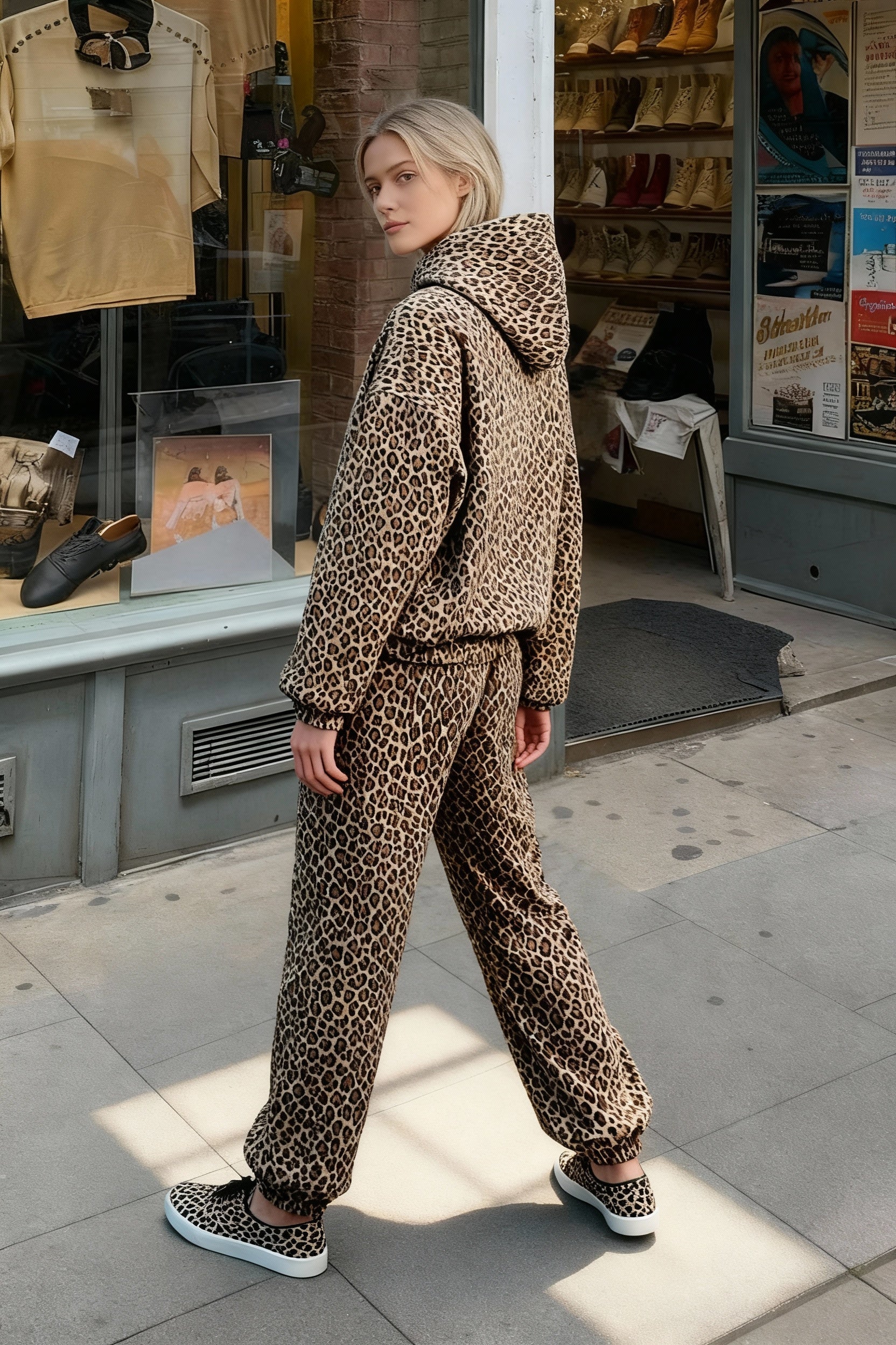 Y2K Leopard Print HipHop Hoodie