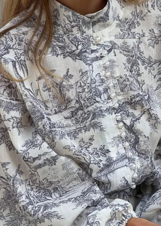 Vintage-InspiRed Puff Sleeve A-Line Mini Dress