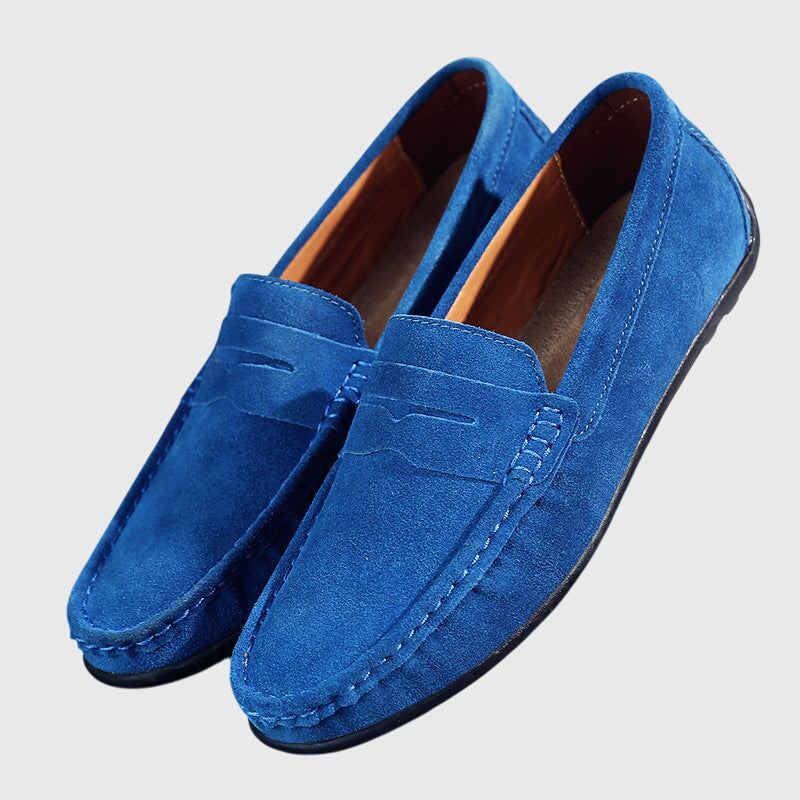 Suede Look Slip On Penny Loafers
