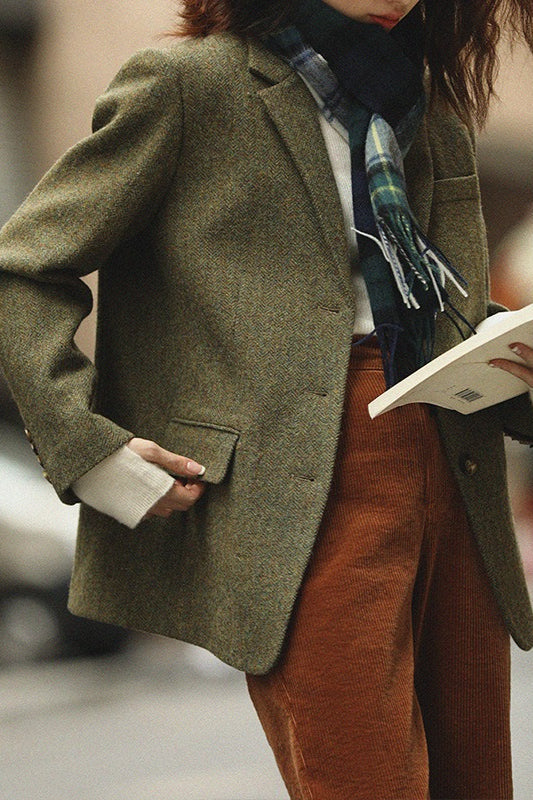 Tailored Wool Crepe Blazer