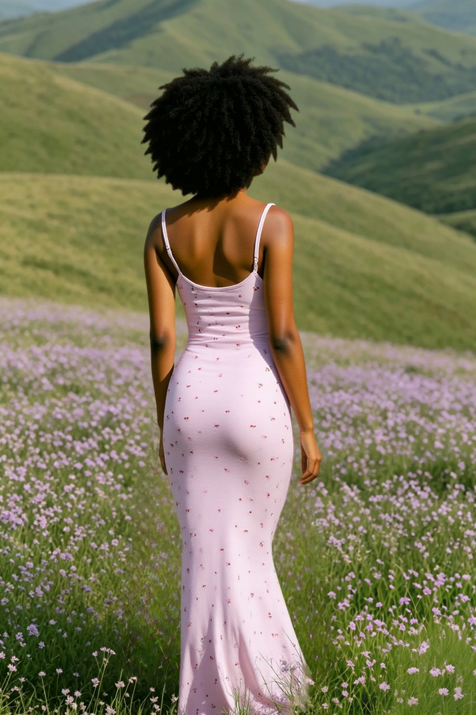 Ribbed Bodycon Floral Maxi Dress