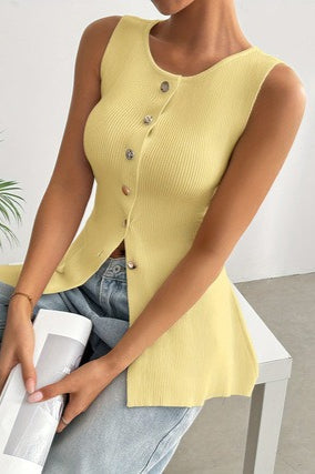 Casual Sleeveless Knit Sweater