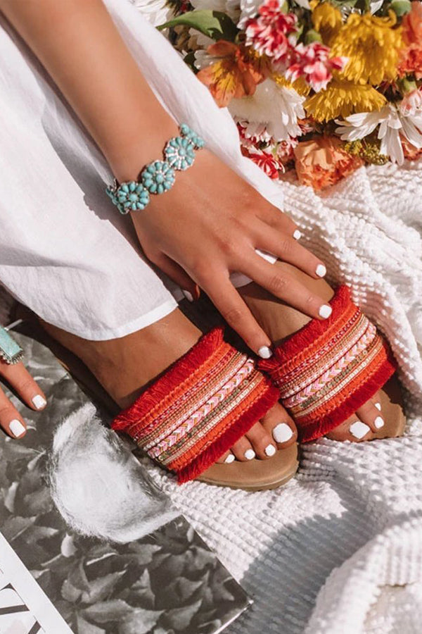 Boho Tassels Flat Slipper