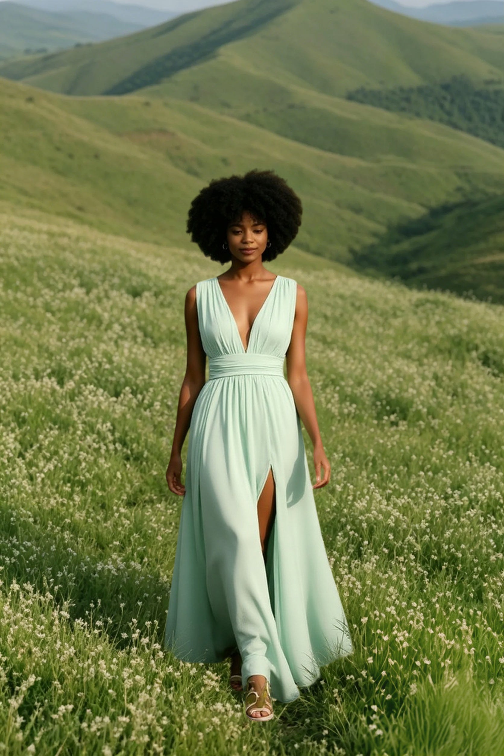Deep V-Neck Dress