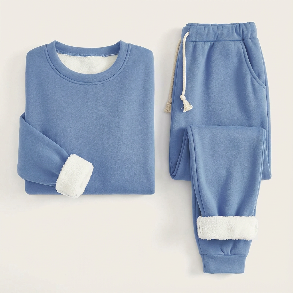 Fleece Lined Sweatshirt and Jogger Pants Two Piece Set