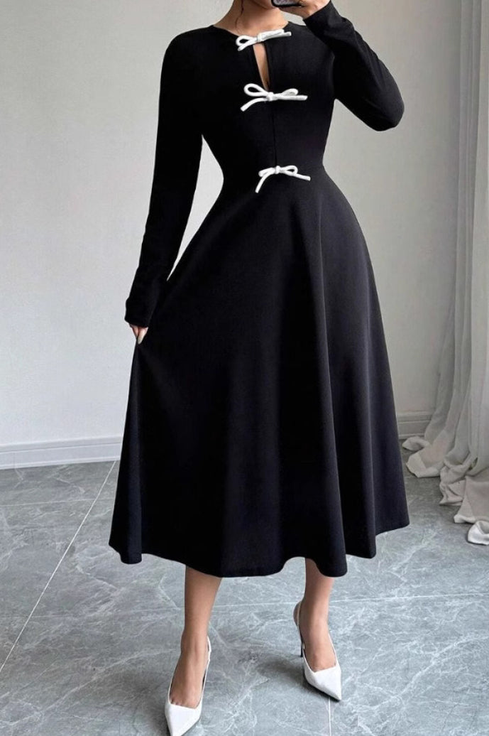 Lace Panel Bodycon Midi Dress