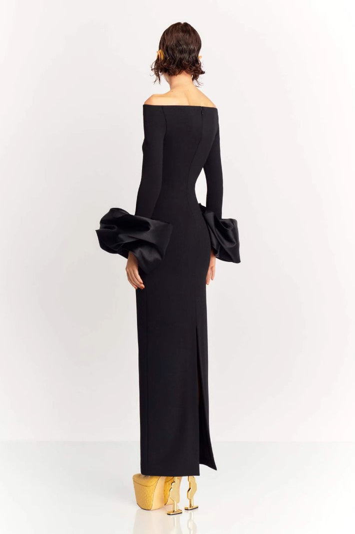 Off Shoulder Puff Sleeve Mermaid Maxi Gown