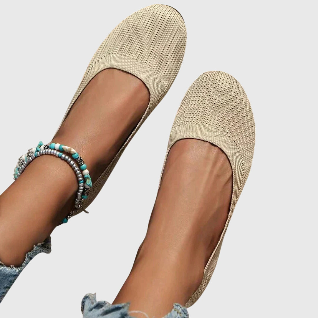 Round Toe Slip On Knit Ballet Flats