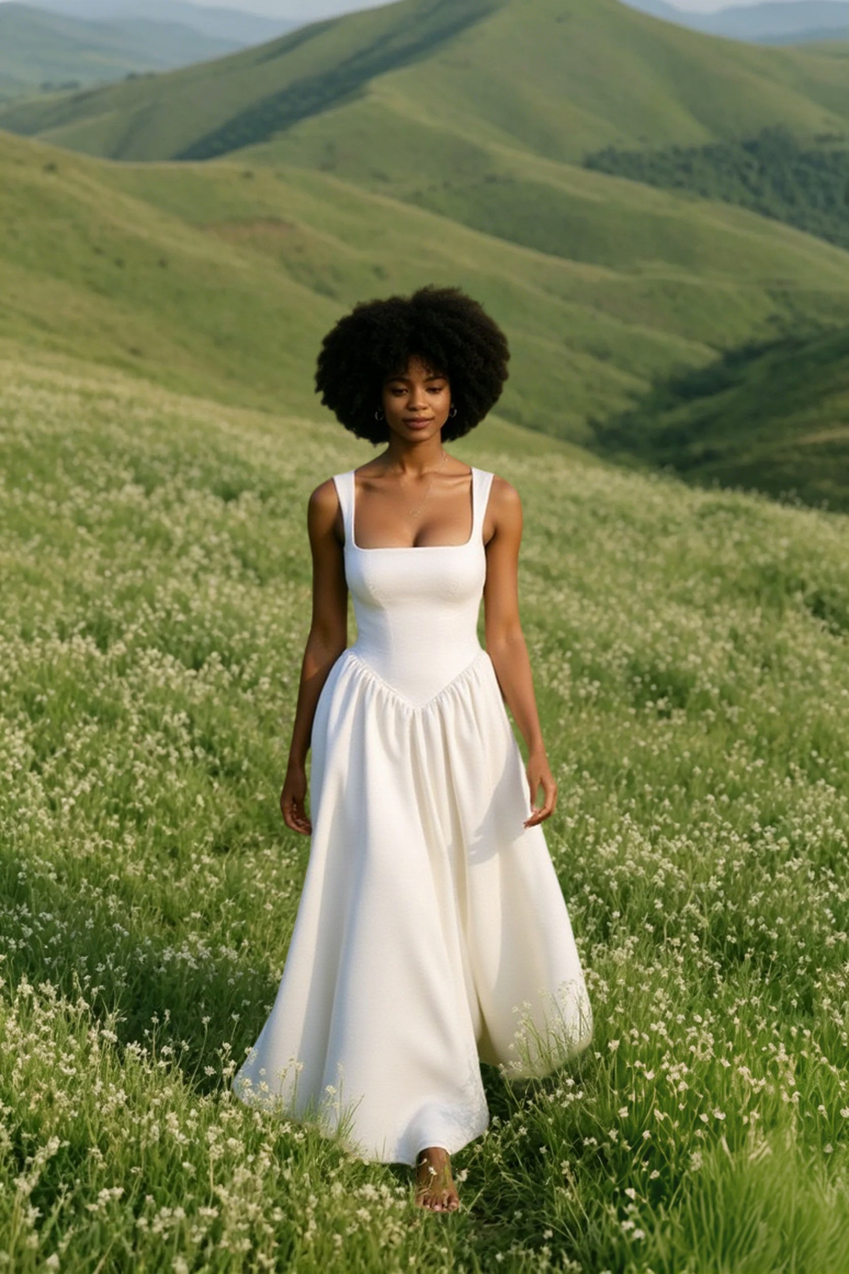 A Line Slip Prom Dress
