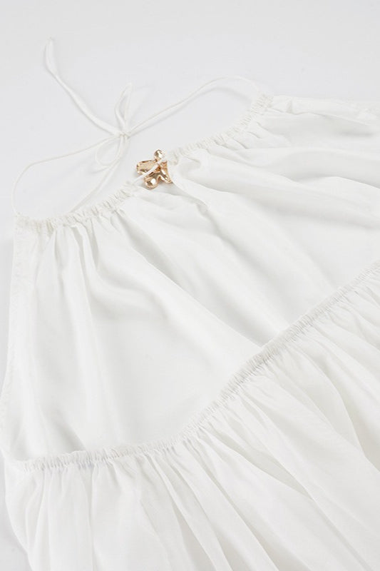 Halter-Neck Floral Mini Dress