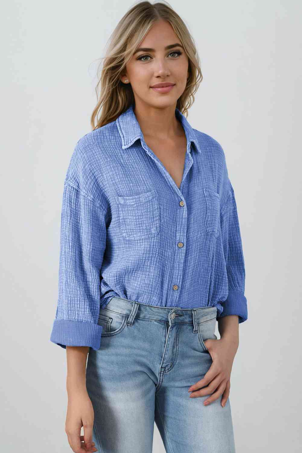 Blouse Textured With Buttons