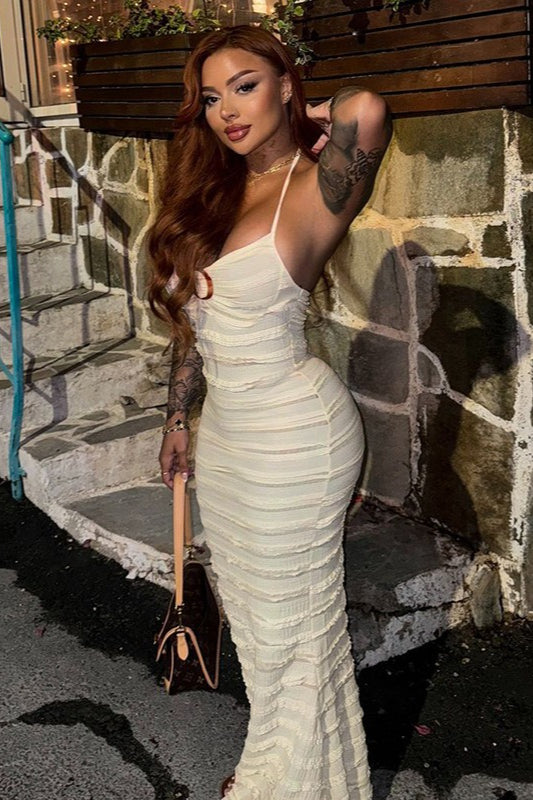 VNeck Halter Party Dress