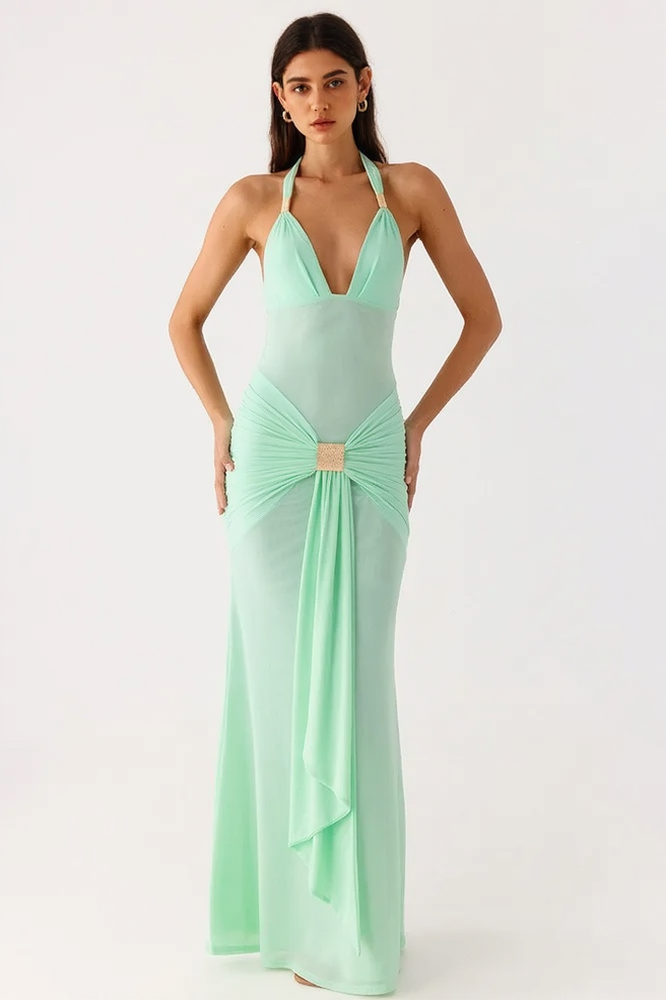 Backless Halter-Neck Bodycon Dress
