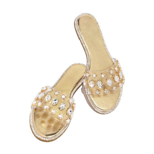 Gem Slip-On Clear Strap Slippers