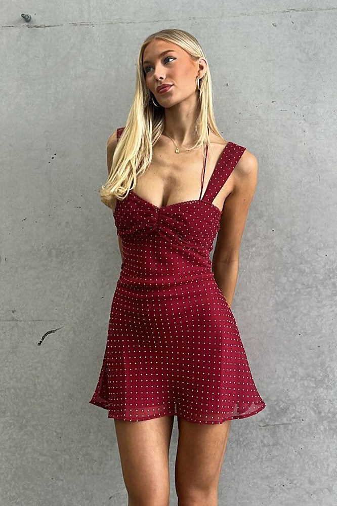 Open Back Spaghetti Strap Mini Dress