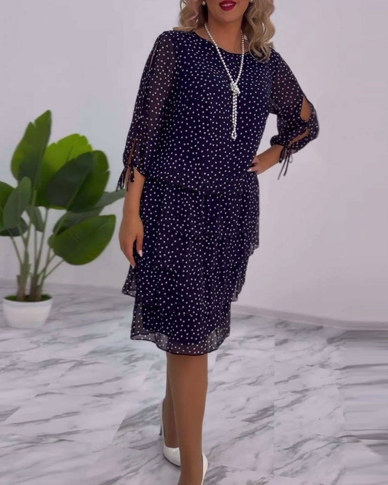 Adriela Premium Polka Dot Layered Dress Statement Occasion Edit