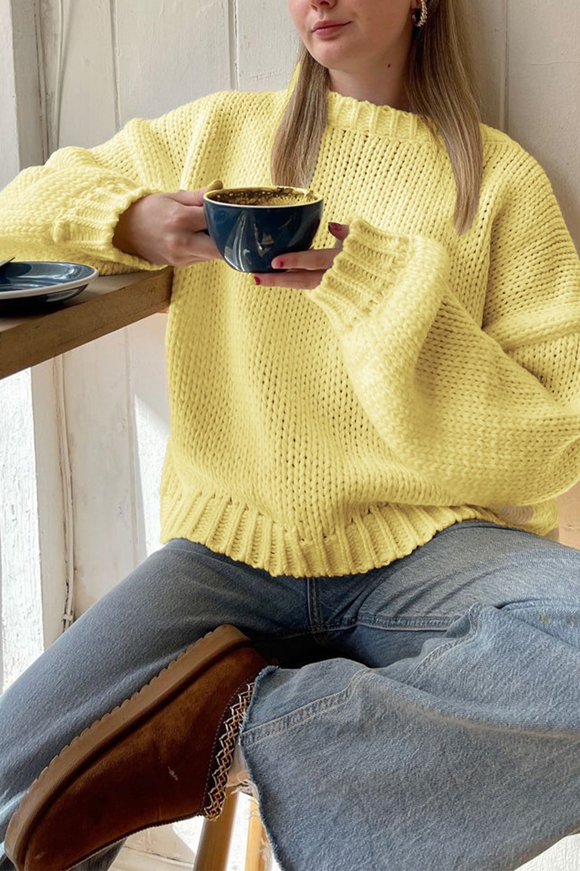Minimalist Loose Crewneck Knit Sweater