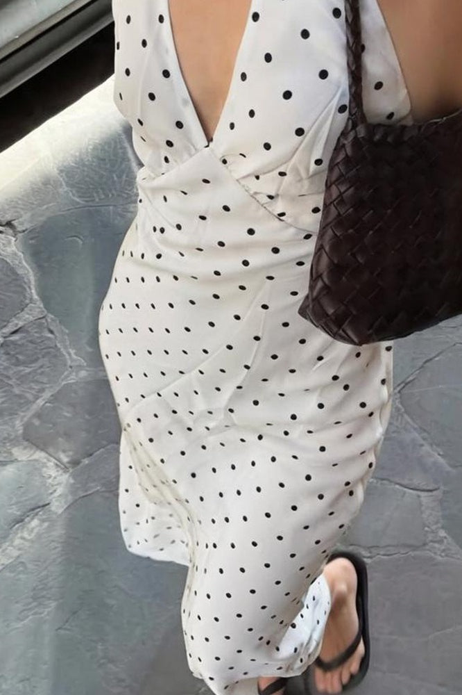 VNeck Edition Backless Tie Bodycon Maxi Dress