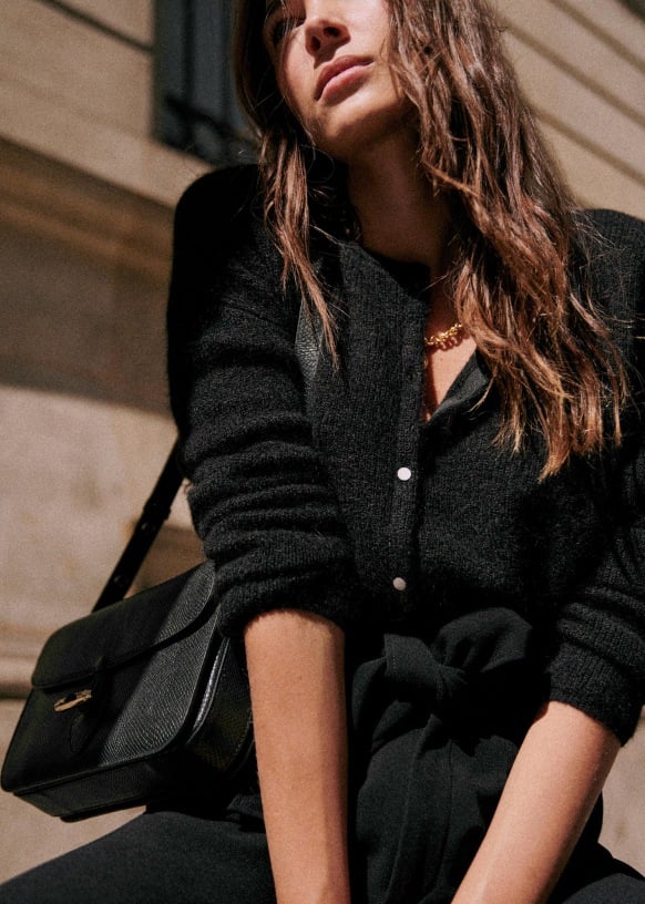 V-Neck Long Sleeve Button Front Knit Cardigan