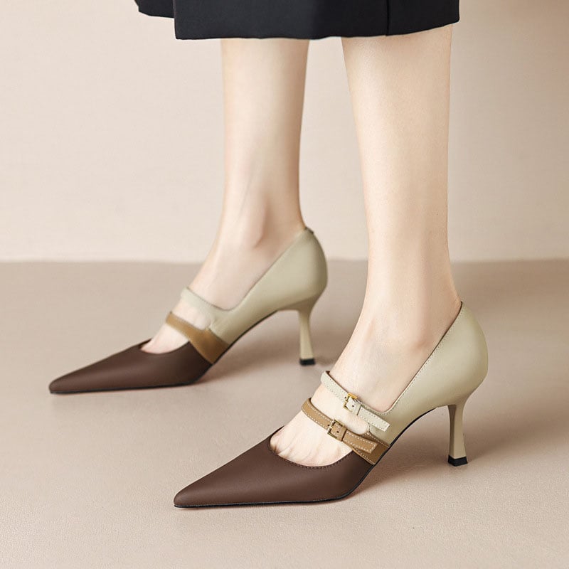 Danella Pointy Toe Stiletto Mary Jane Shoes