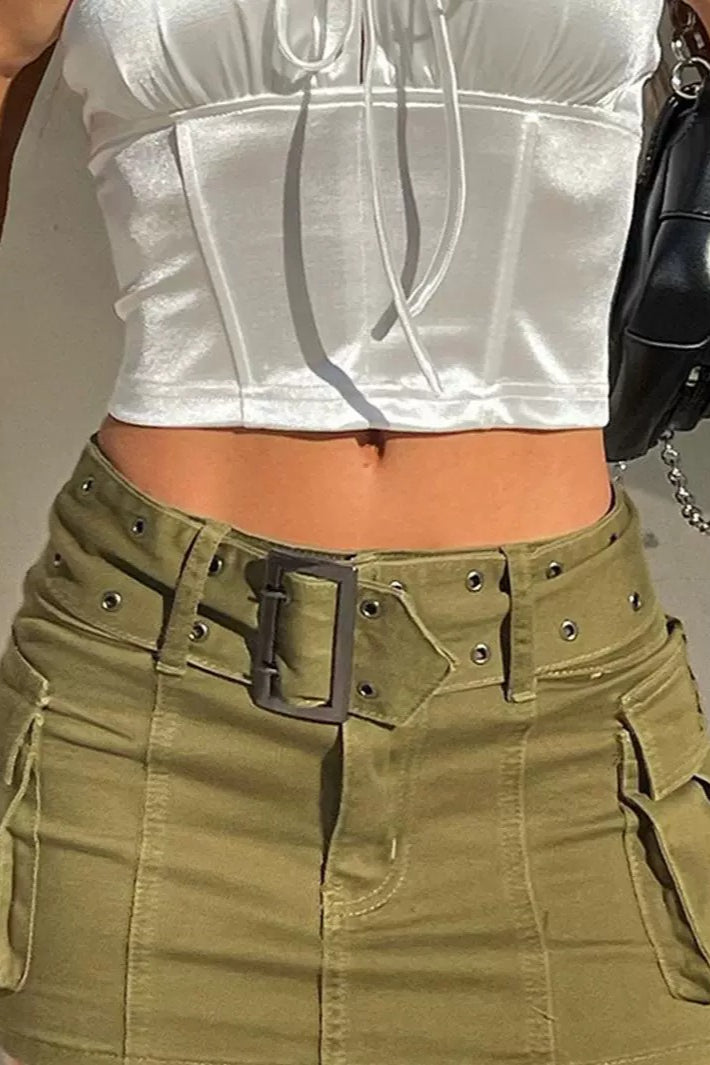 Cargo Pocket High Waist Bodycon Skirt