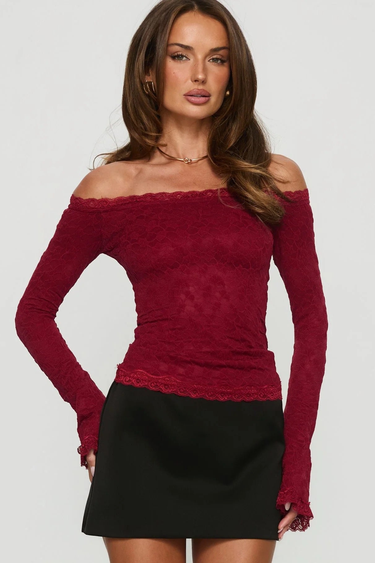 Lace Sheer Mesh Crop Top