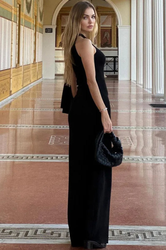 Graceful One Shoulder Asymmetric Tie Maxi Dress