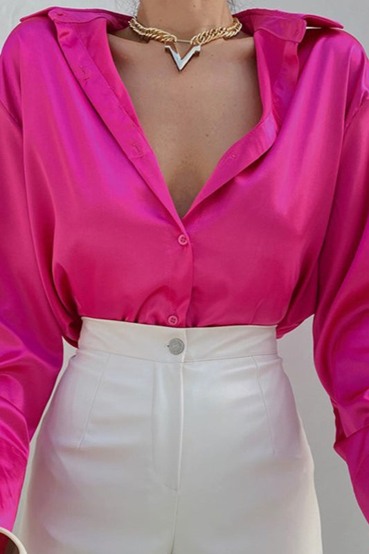 Lace Leather Panel Sheer Long Sleeve Chic Blouse