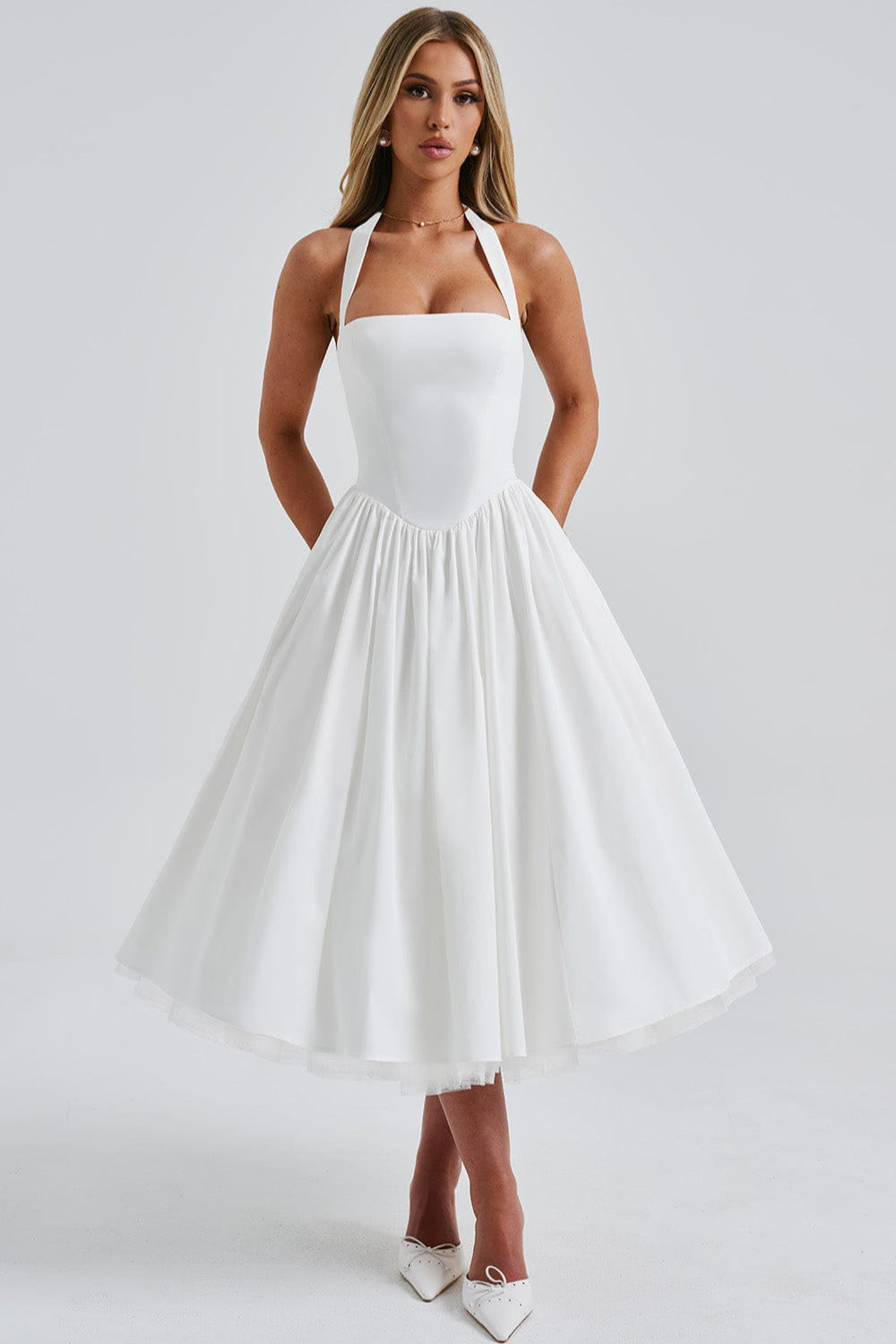 TieWaist Puff Party Dress