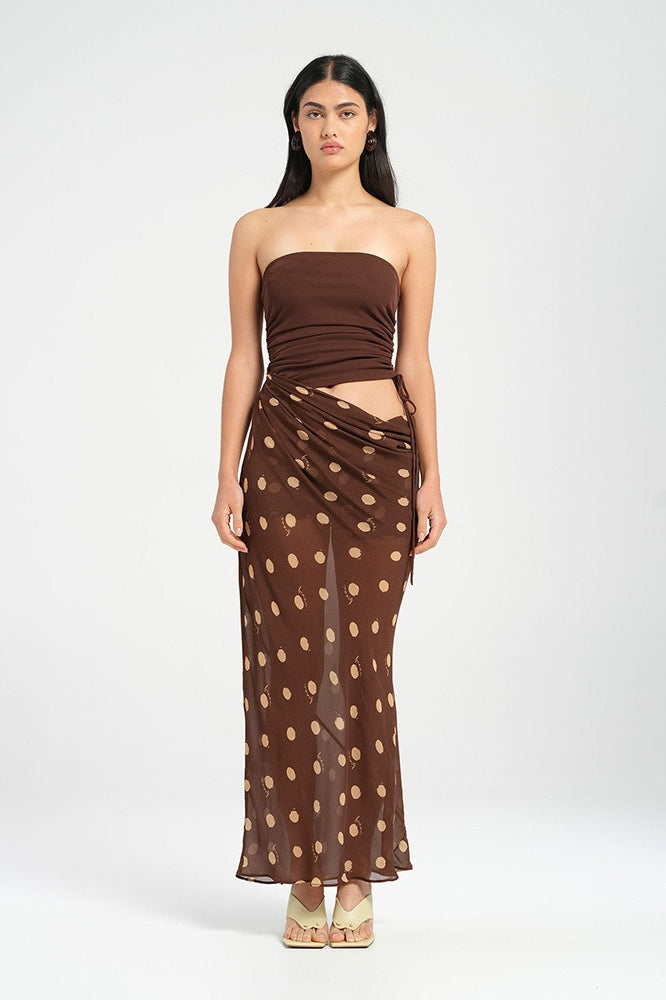 Polka Edition Dot Strapless Bodycon Maxi Dress