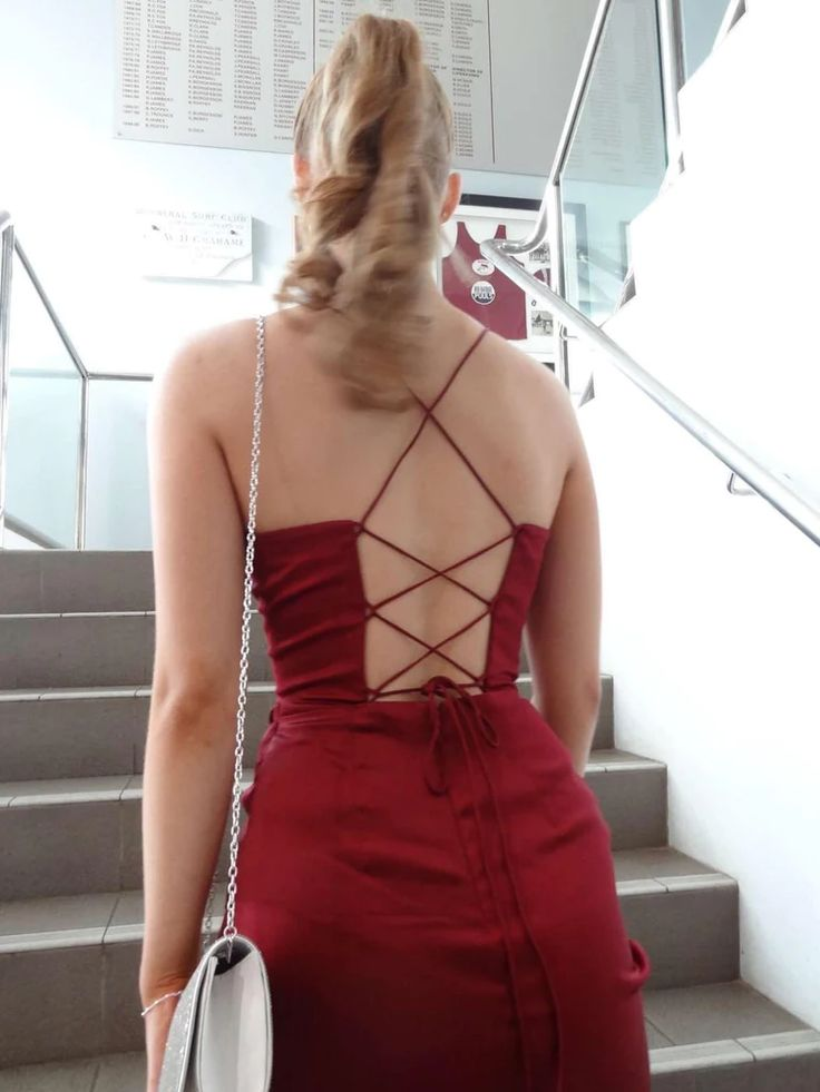 Simple Mermaid Sweetheart Neck Burgundy Long Prom Dresses with High Slit cc889