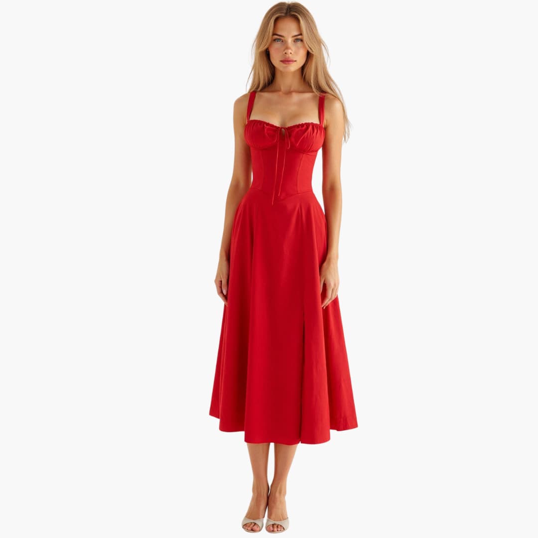 Stella | Waist Dress Red