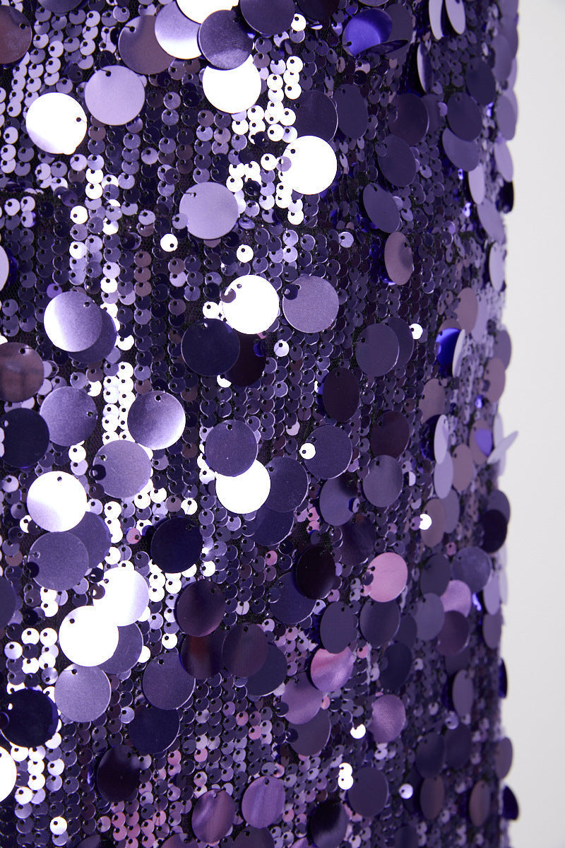 Paillette Sequin Strapless Bodycon Midi Party Dress