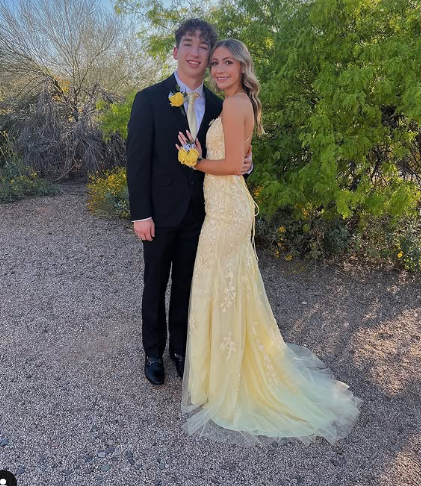 Sexy Yellow Lace/Tulle Long Prom Dresses,Evening Dresses,Winter Formal Dresses cc1372