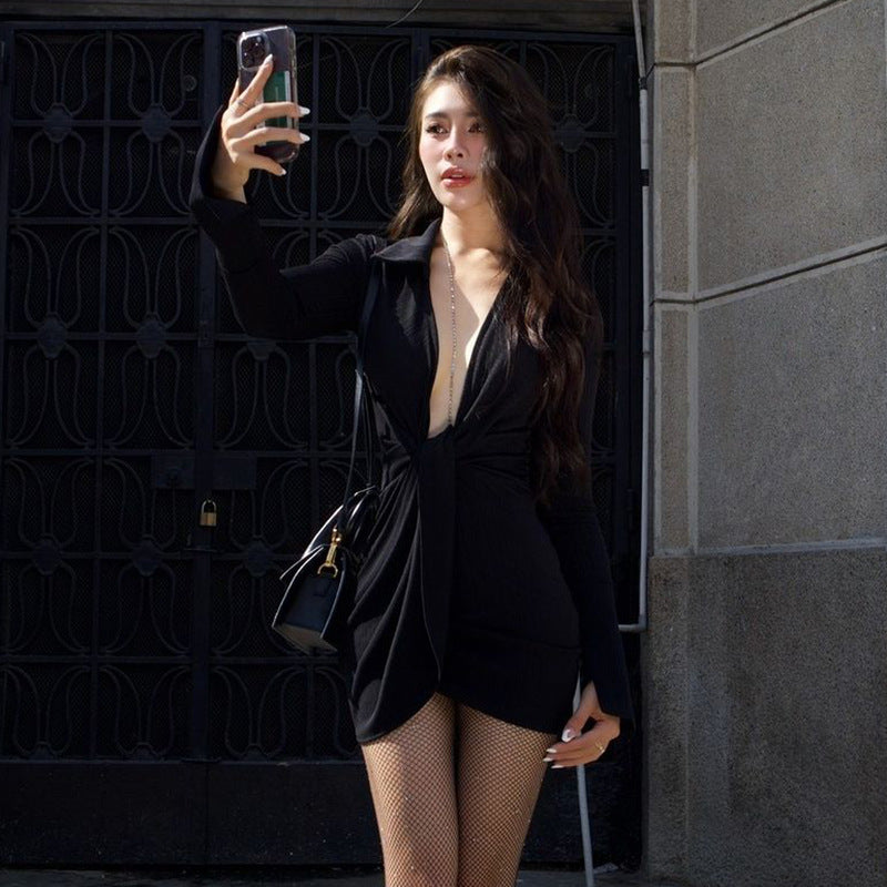 Lisa Mini Dress-Black