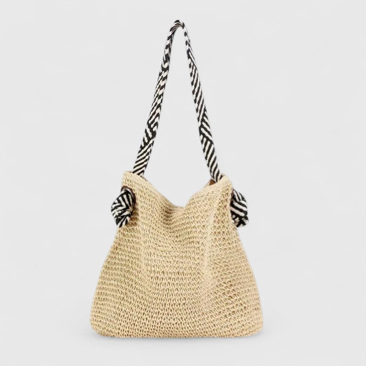 Woven Straw Shoulder Tote Bag