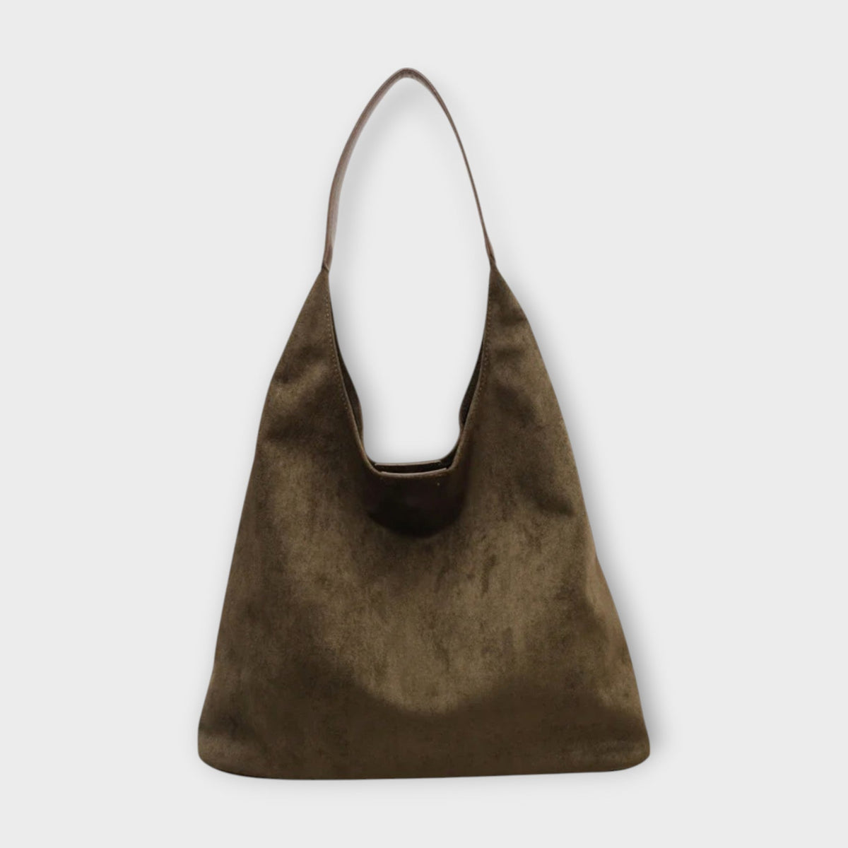 Suede Look Slouchy Hobo Shoulder Bag