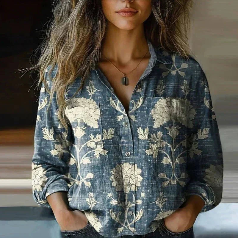 Bandana Paisley Print Long Sleeve Button Front Shirt