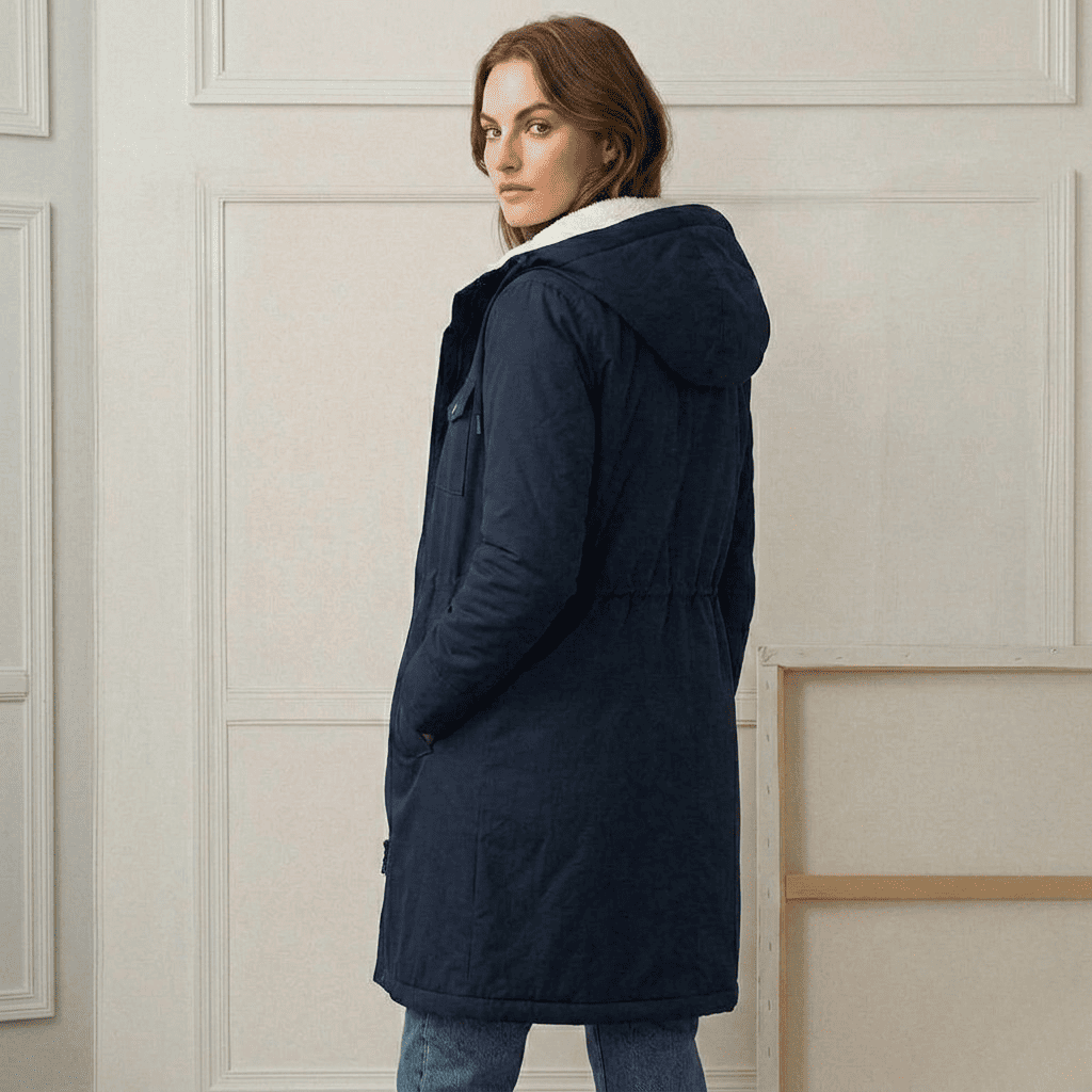 Hooded Sherpa Lined Zip Front Parka Coat