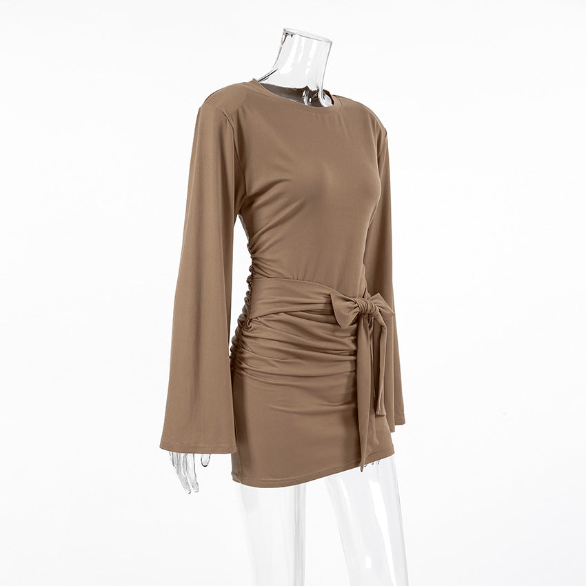 Mocha Mousse Mini Dress Brown