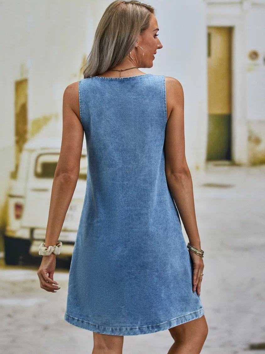Shift Sleeveless Weaving Dress