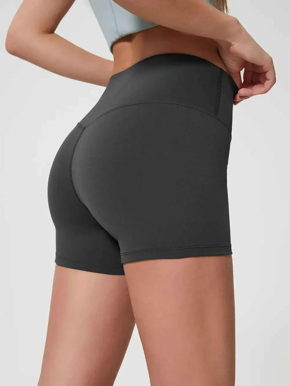 Wide Waistband High Waist Fitted Stretch Active Shorts 7