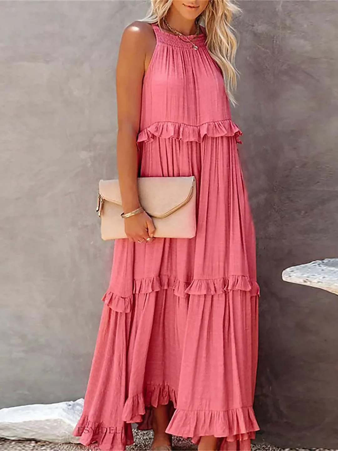Megan | Chic Ruffle Maxi Dress
