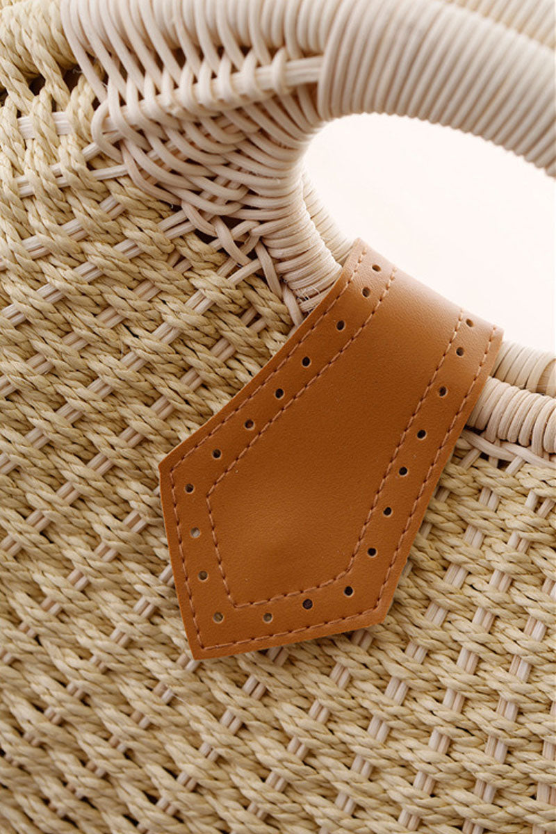 Cute Shell Shape Woven Straw Beach Handbag